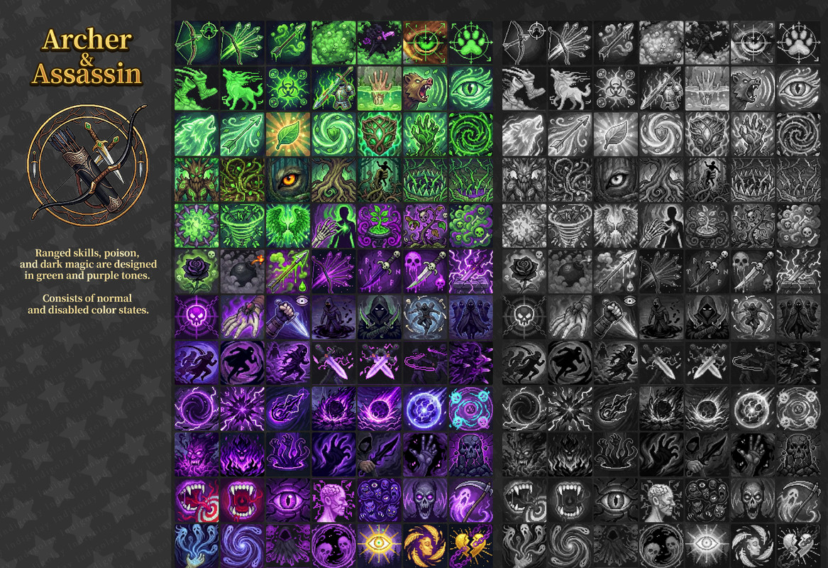 Pixel Skill Icons & Book UI Kit