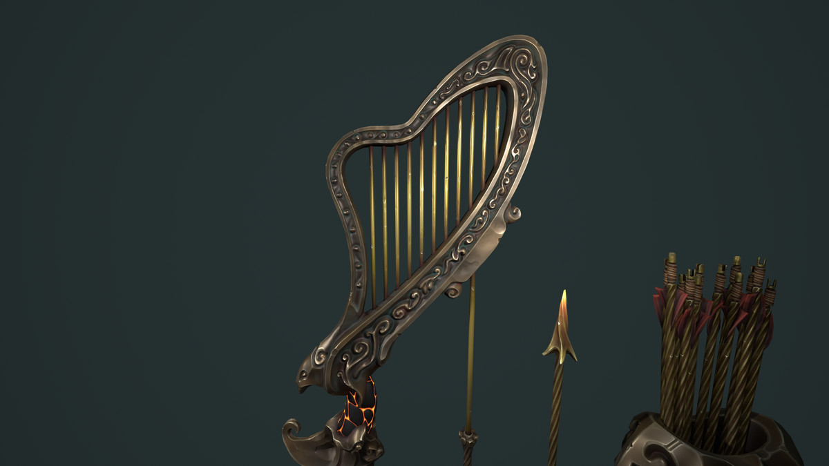 Harp bow quiver arrow