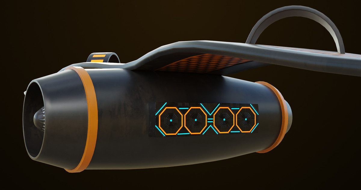 Sci Fi Hoverboard 6 URP HDRP Textures