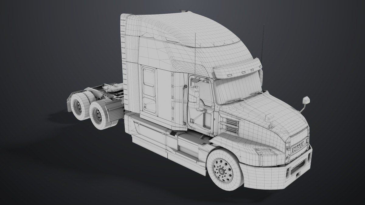 Heavy Truck Chassis 05 White Interior URP HDRP Textures