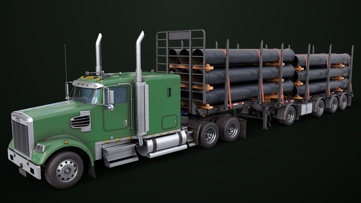 Truck 07 Log Trailer with All Loads Collection