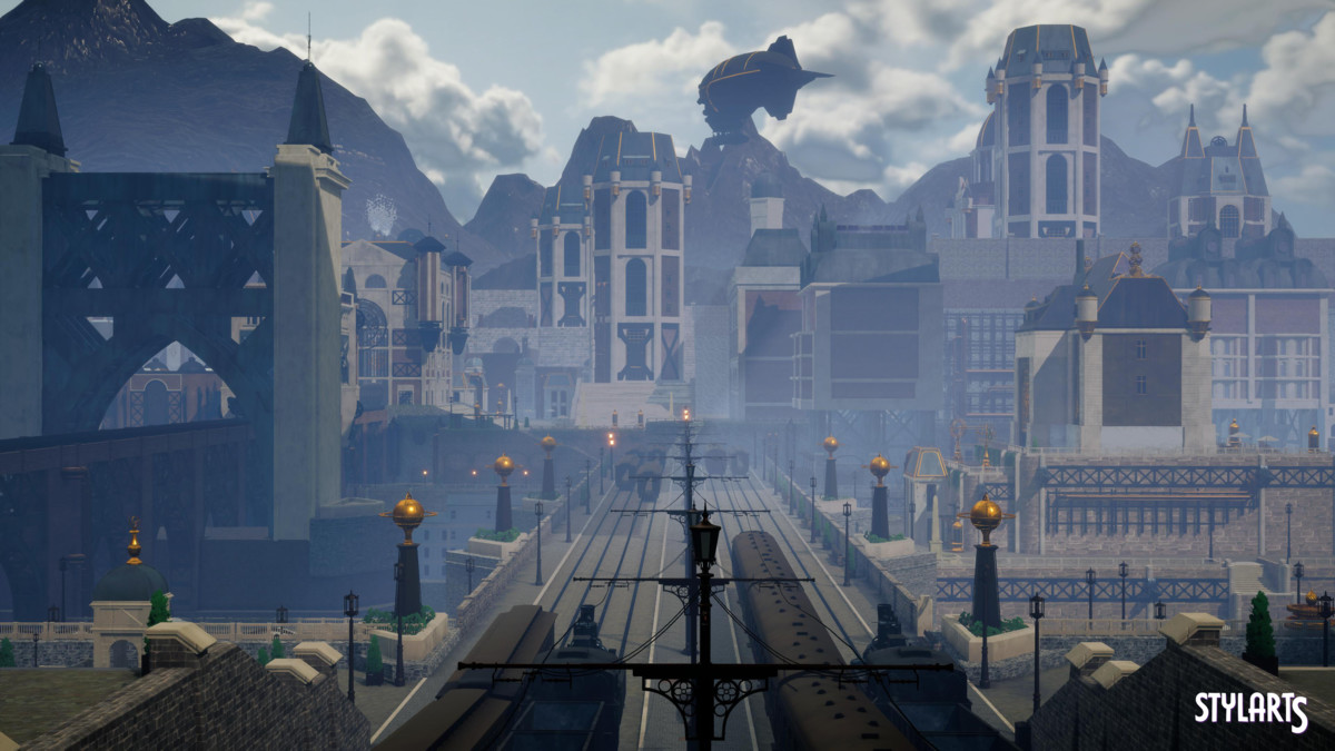 Stylized Steampunk City, image 14