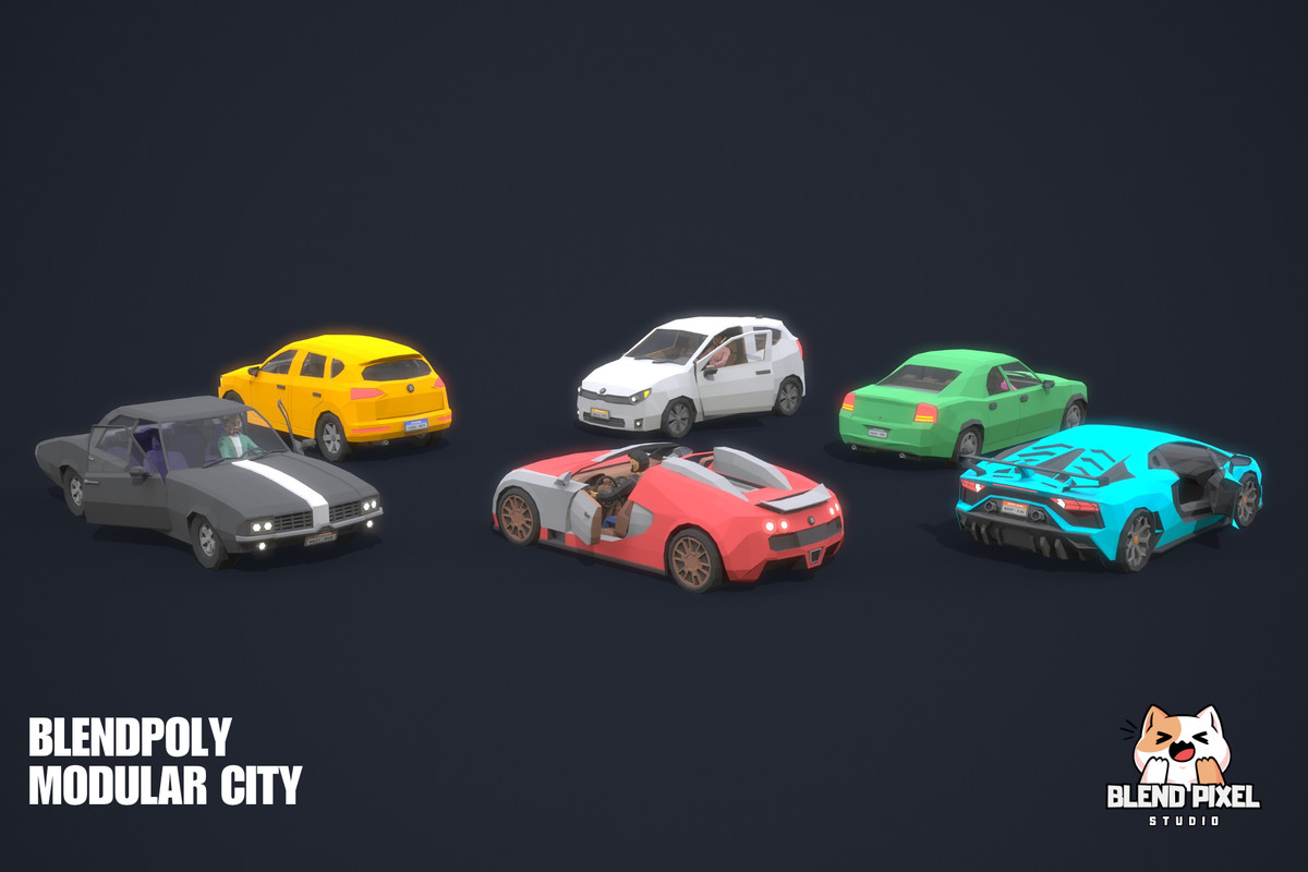 BlendPoly Modular City - Low Poly Assets