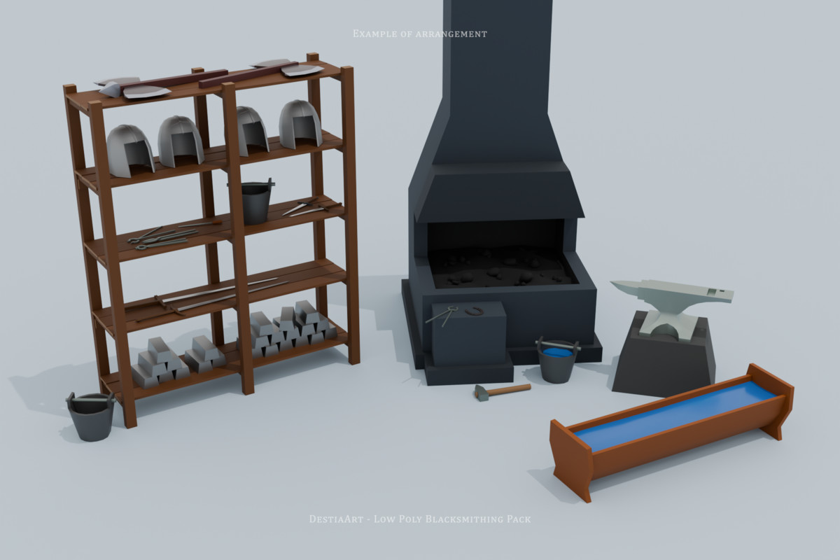 Low Poly Blacksmithing Pack