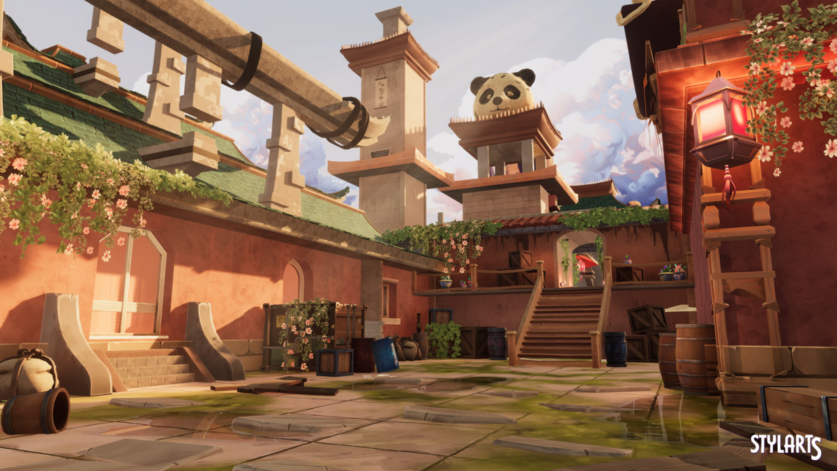 Stylized Asian Temple