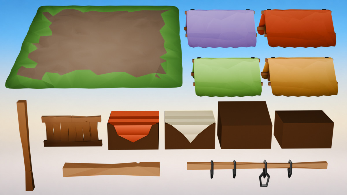 Medieval Market & Props Pack - Mini World Studio