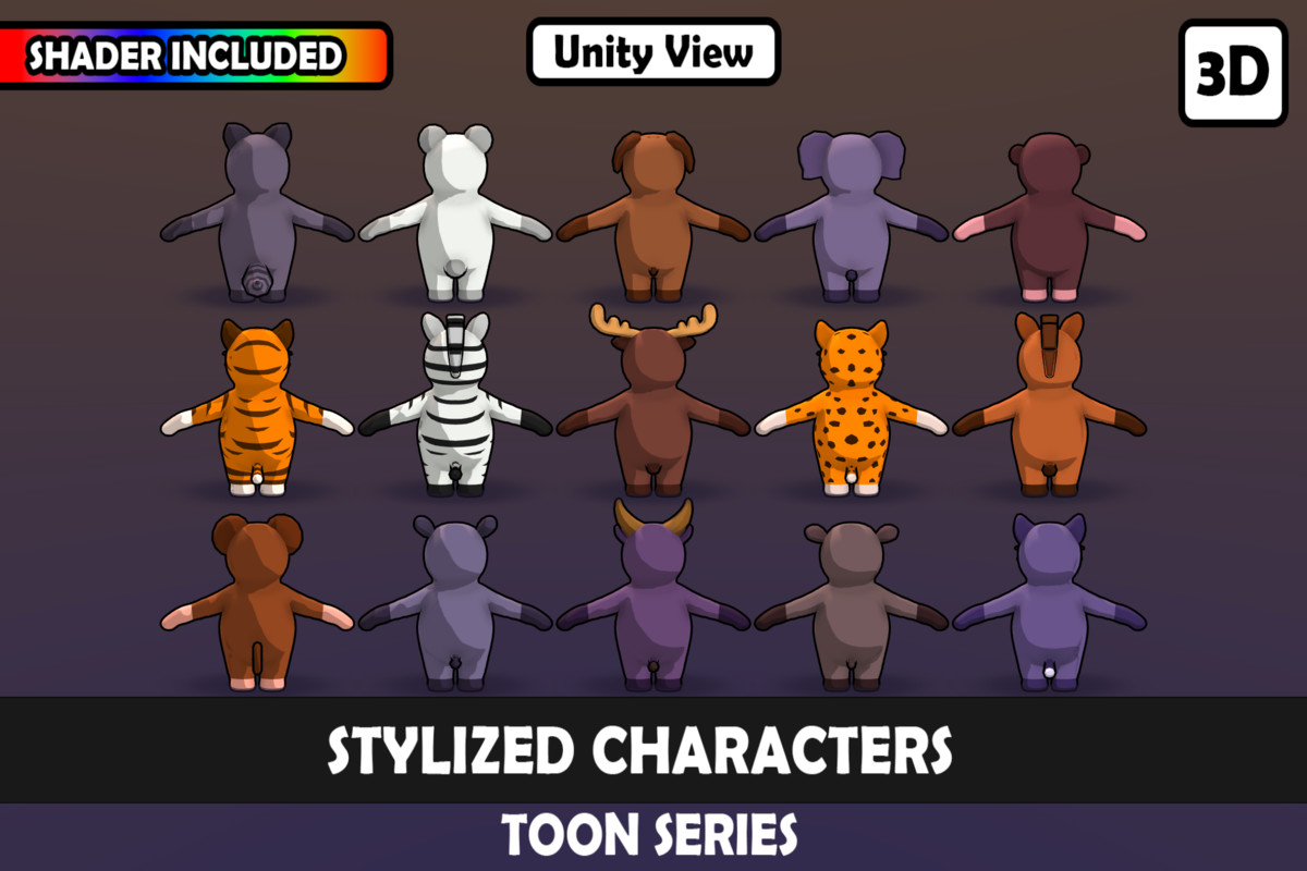 V2 Mascot Humanoid Animal Characters V2: 15 Unique Humanoids, Matcap Magic