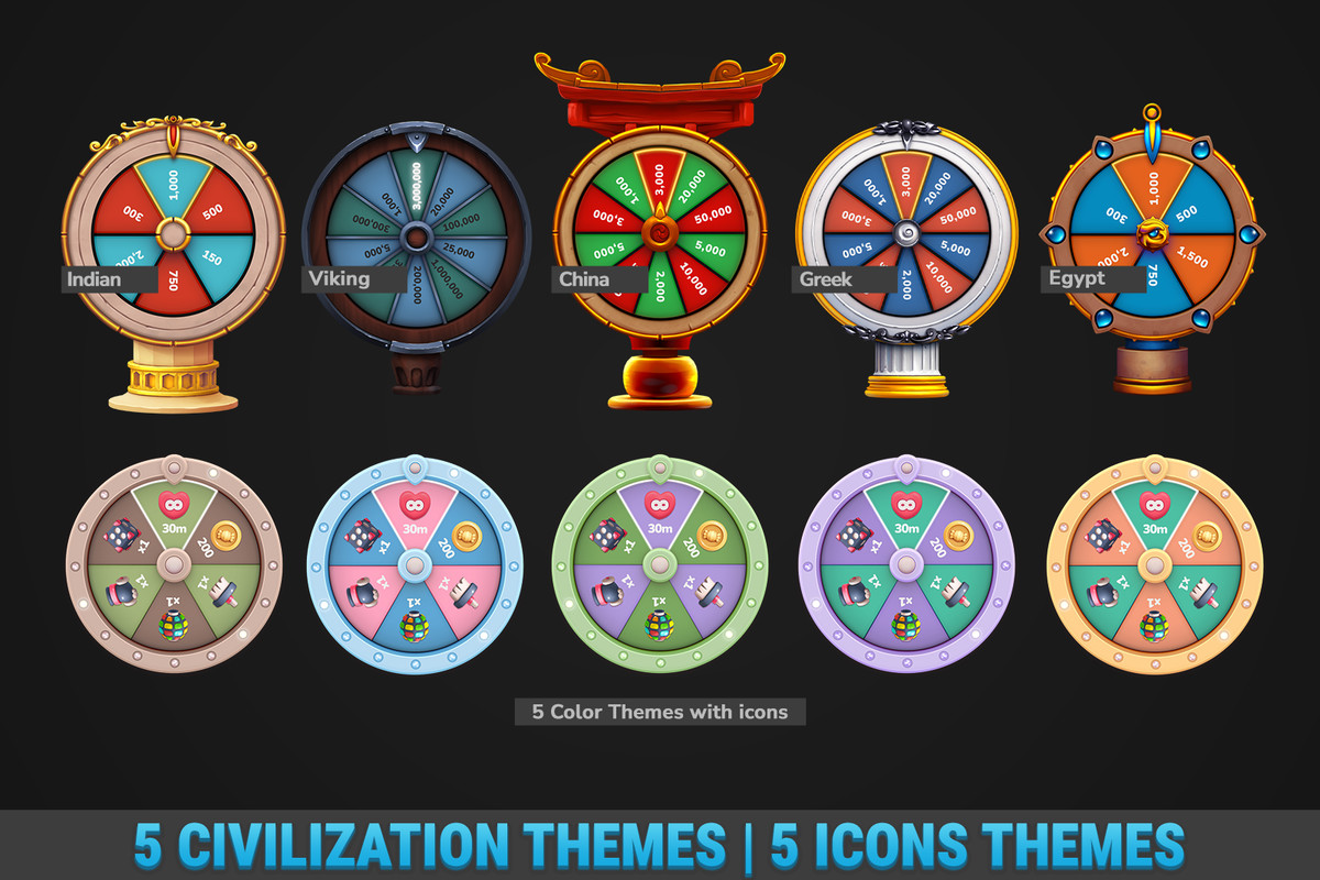MK Spin Wheel Mega Bundle • 20 Fortune Templates