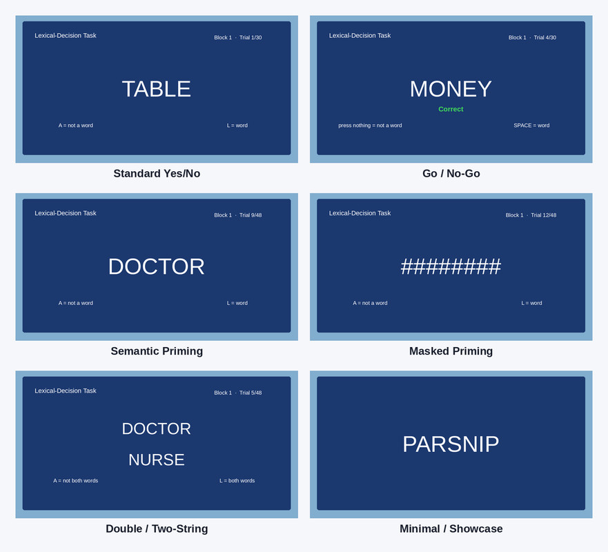 Lexical-Decision Task – Visual Word Recognition Kit