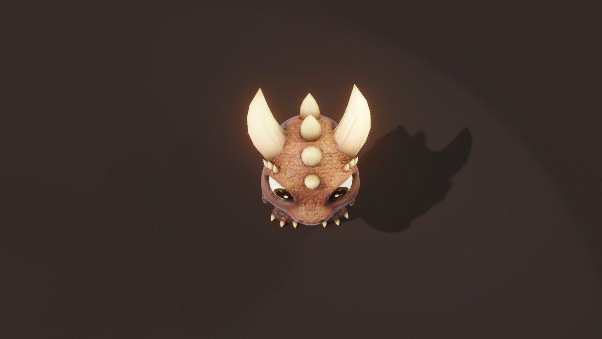 Cartoon Brown Dinosaur 3D Model (Low-Poly, Game-Ready, Animated, Built-In)