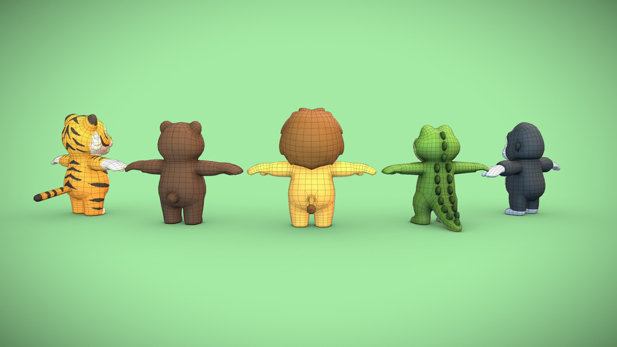 Cartoon Wild Animals - Lowpoly Stylized Animal Characters