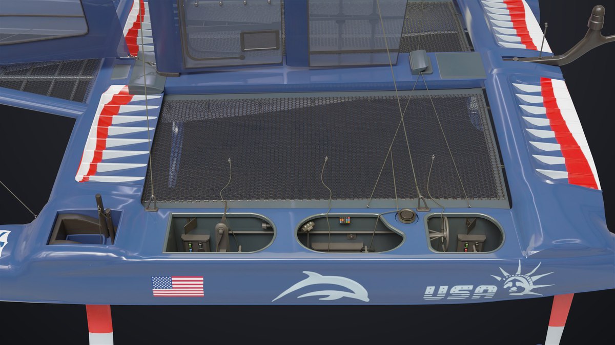 Yacht Sailing Boat 02 Blue URP HDRP Textures