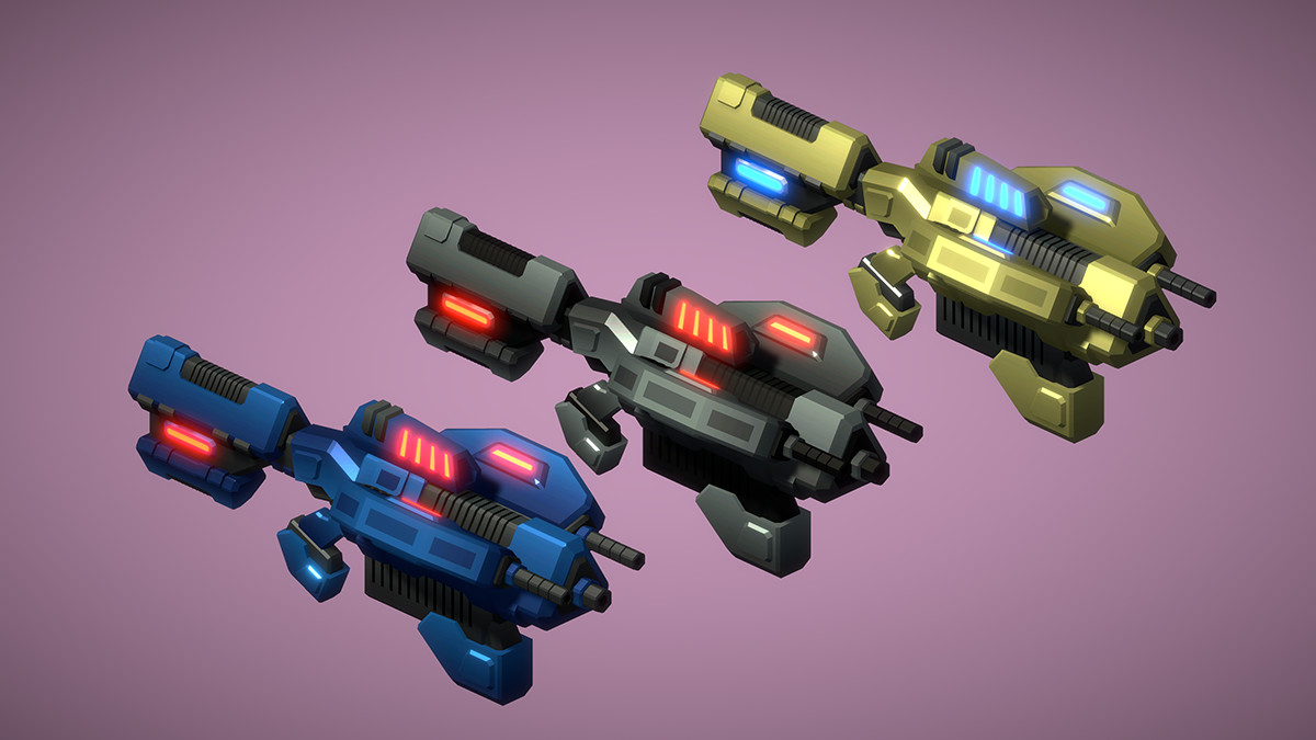Low Poly Modular SciFi Weapons 3D, image 3