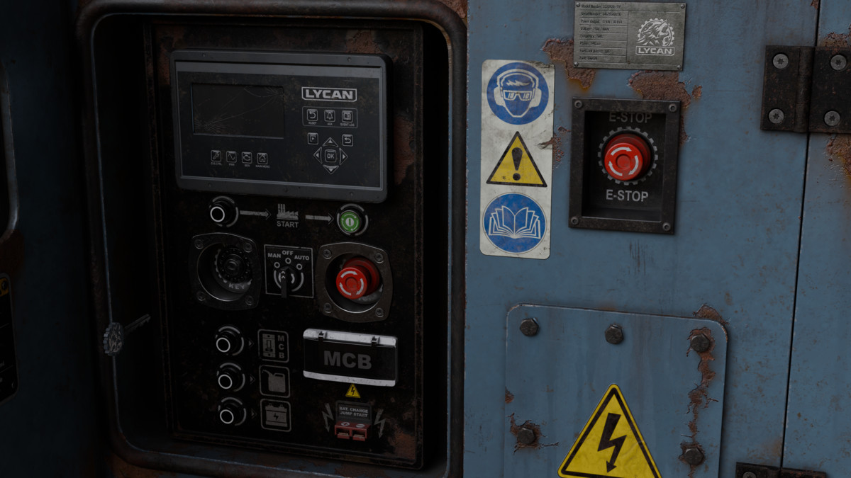 Diesel Generator (Interactive - Game ready)
