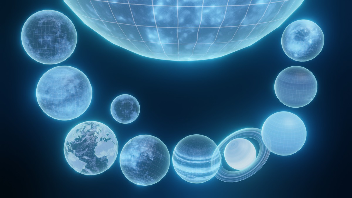 Holographic Solar System Sci-Fi 3D Model
