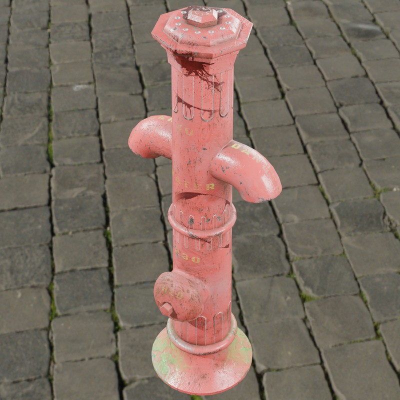 Vintage Cast Iron Fire Hydrant – Low Poly PBR with LODs
