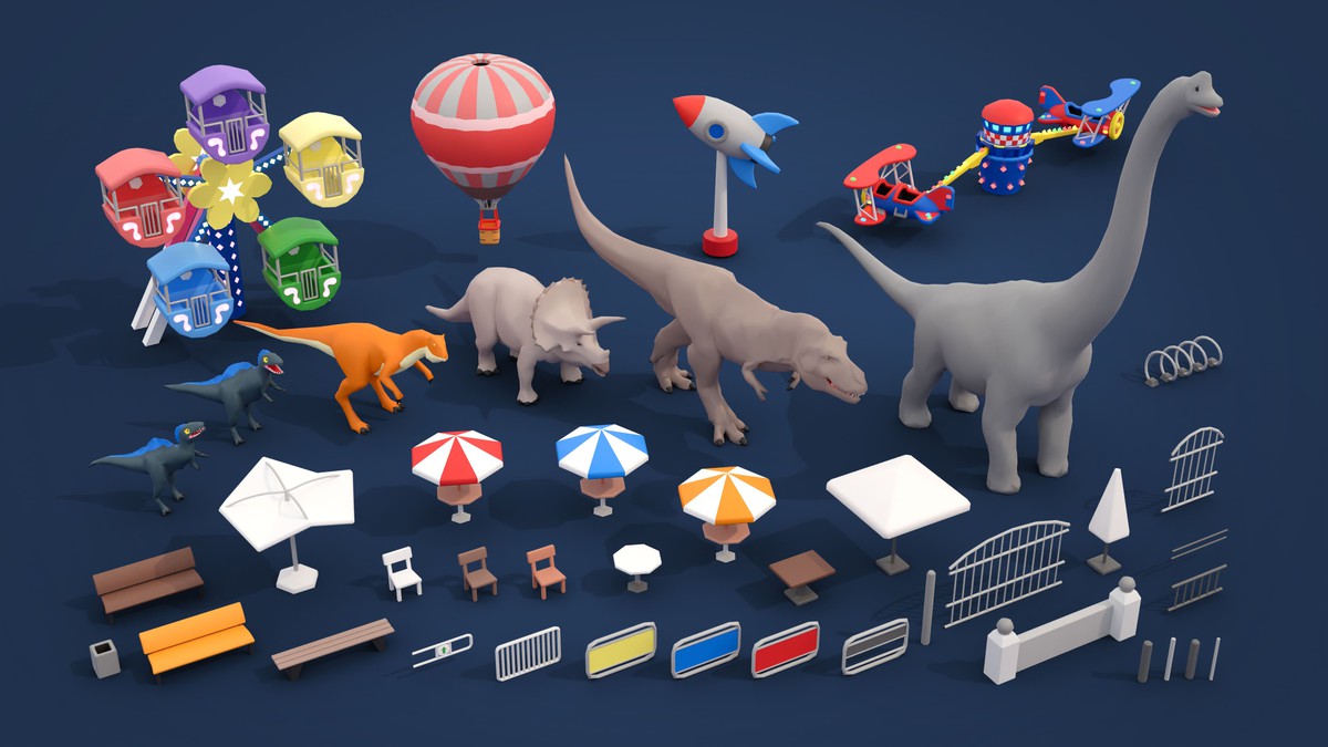 Amusement Park - Low Poly 3D Models Pack