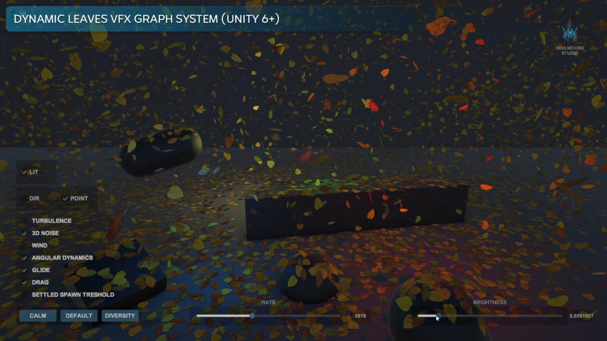 Leaves VFX Graph System (Physics & Aerodynamics)
