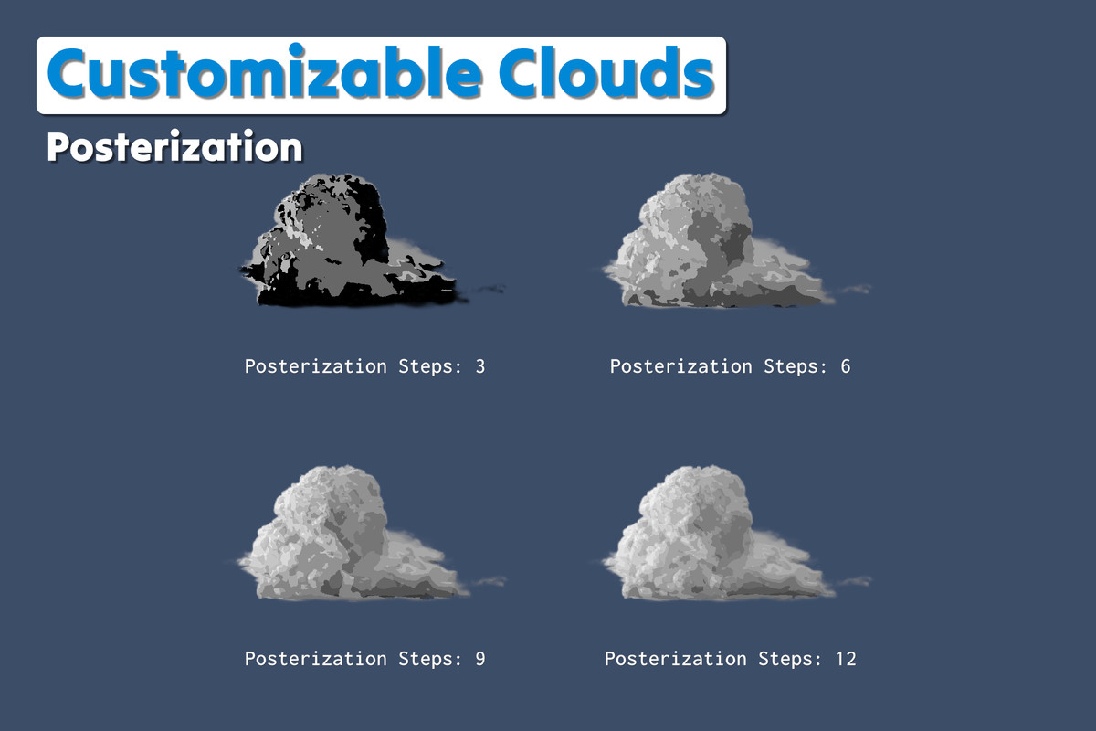 Six-Way Lit Clouds - Pack 01