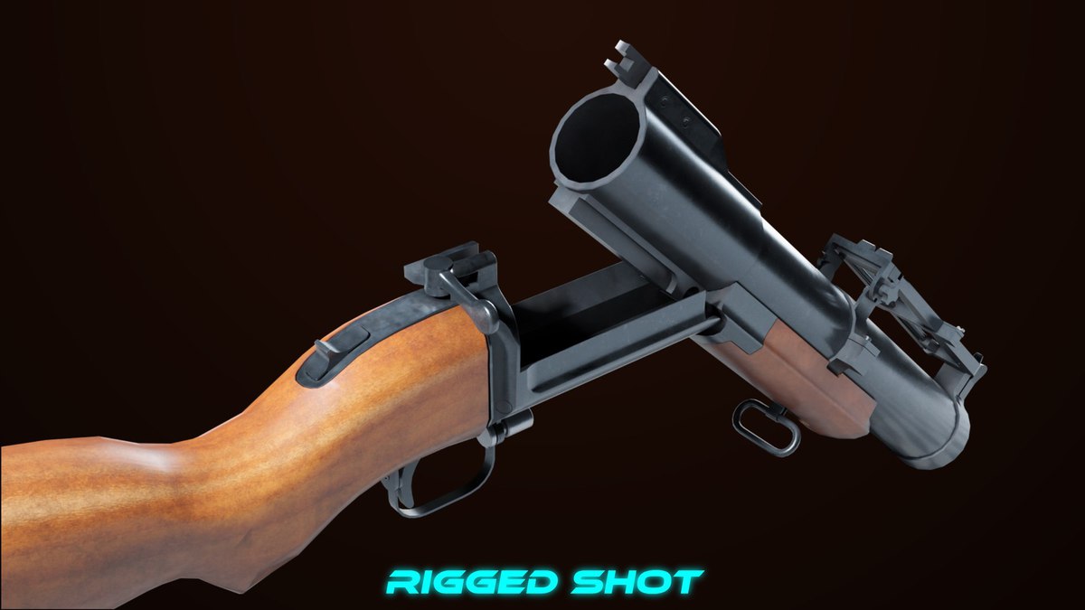 6 Grenade Launcher Black URP HDRP Textures