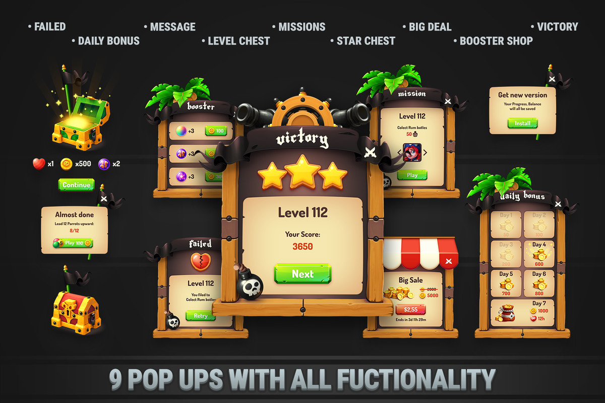 MK Bubble Shooter Kit • Pirate Pop Game Template