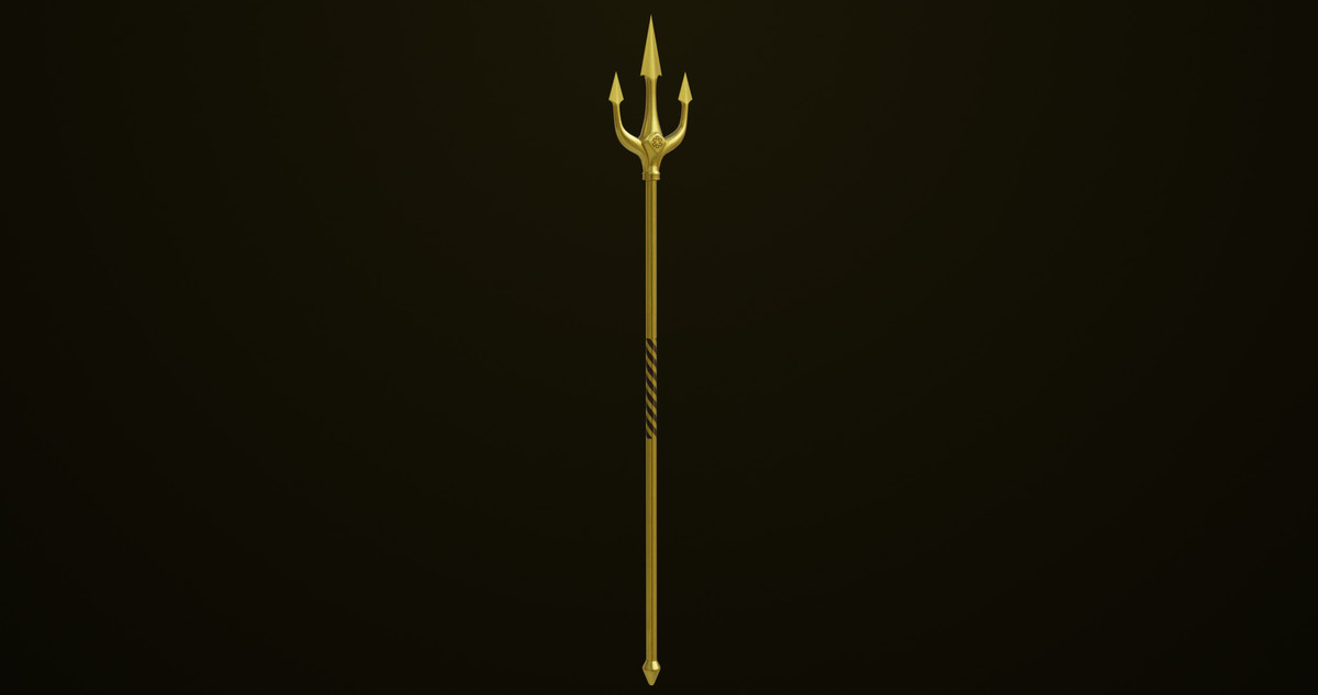 Medieval Trident 03 Gold URP HDRP Textures