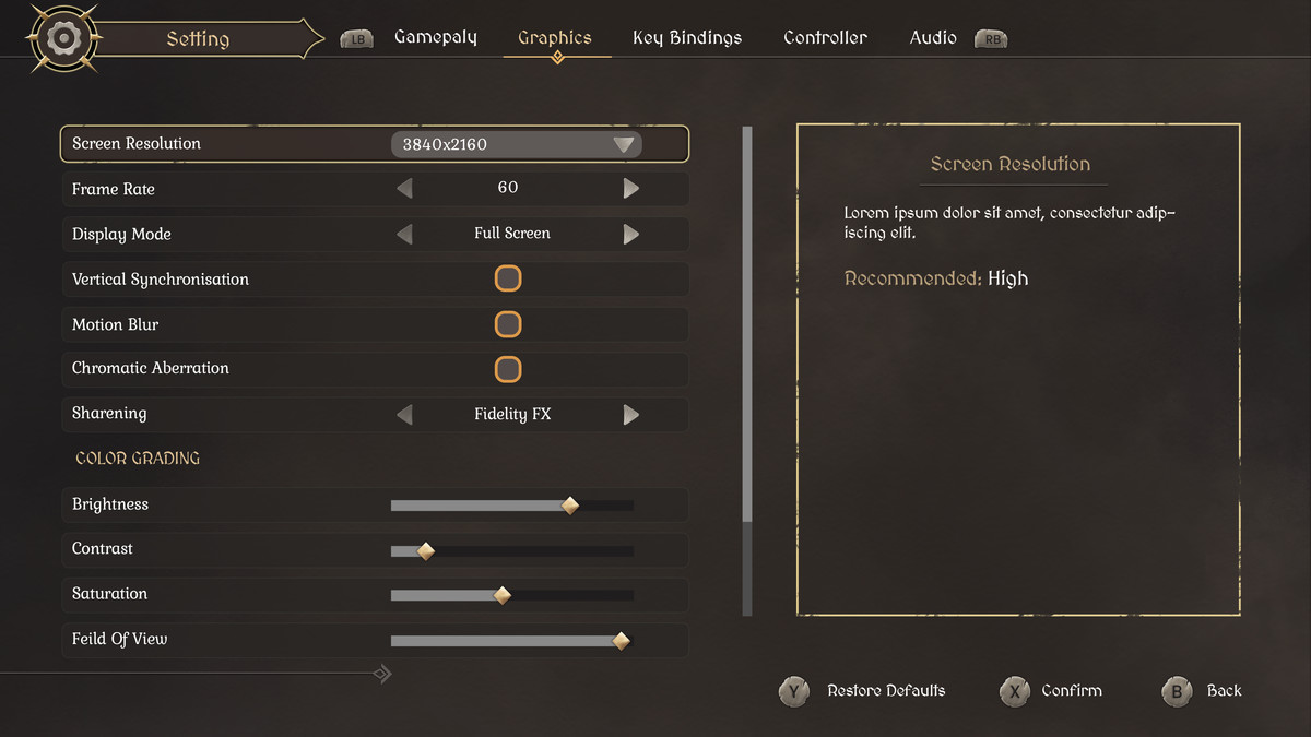 Fantasy RPG GUI