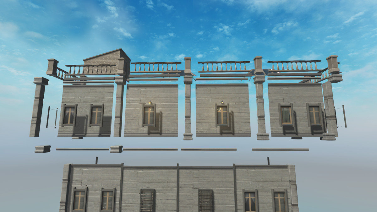 Realistic Modern Modular Building 1 Asset Package
