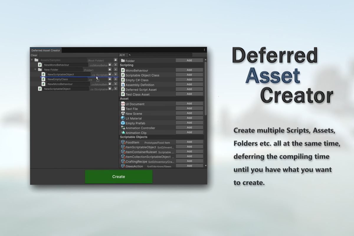 Deferred Asset Creator