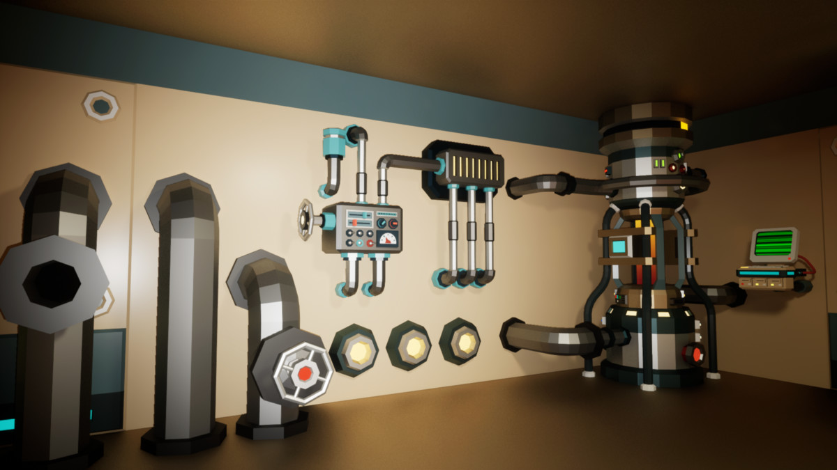 Sci-Fi Planetary Outpost: Ultimate Modular Construction Kit, low-poly stylized