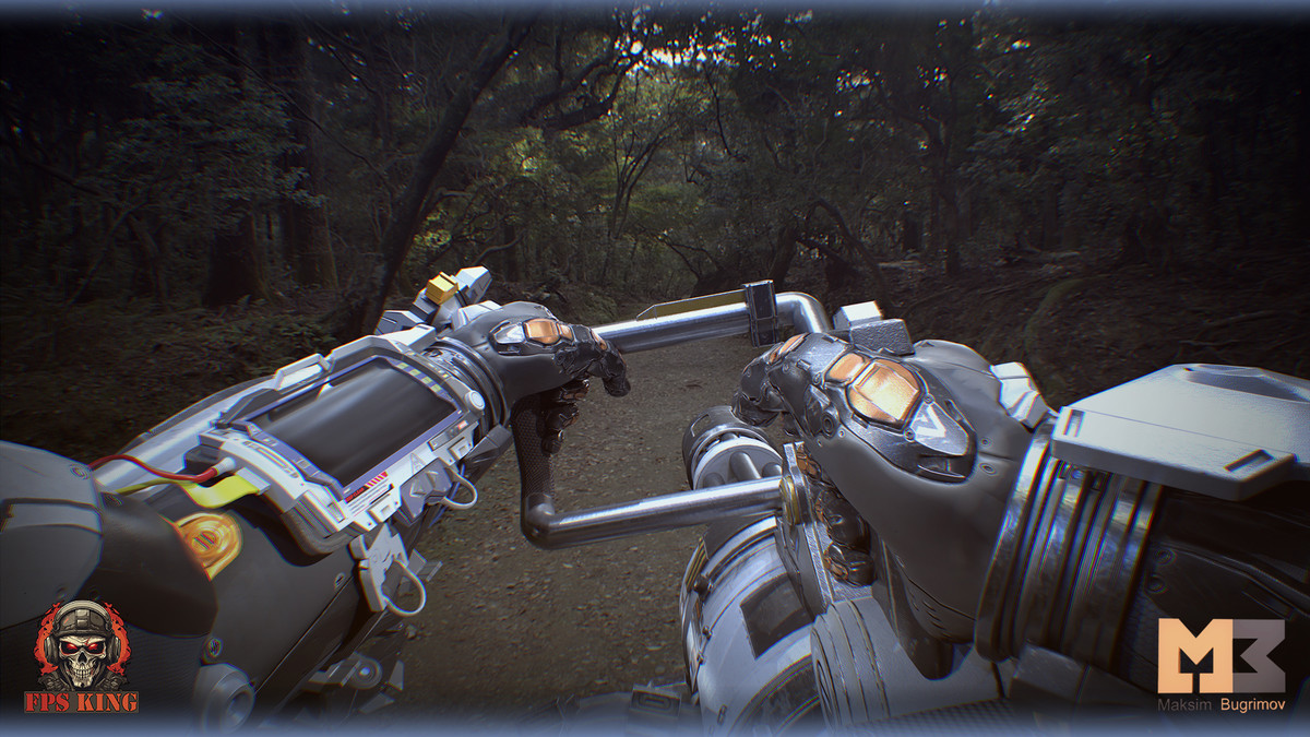 FPS Sci-FI Hands With Gatling
