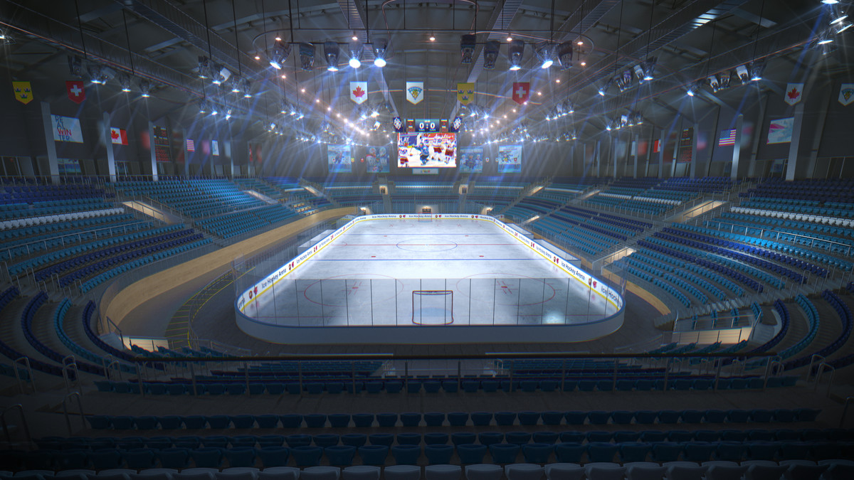 Modular Ice Hockey Arena Stadium Interior 3d Level