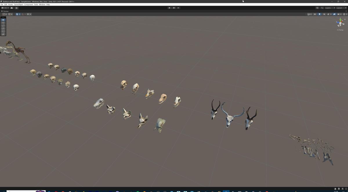 Ultimate Skeleton and Skull Pack. Game-ready low-poly assets