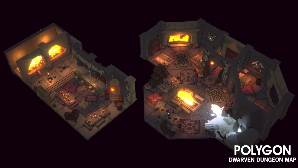 Value Bundle – POLYGON Dungeon Realms and Dwarven Dungeon Map