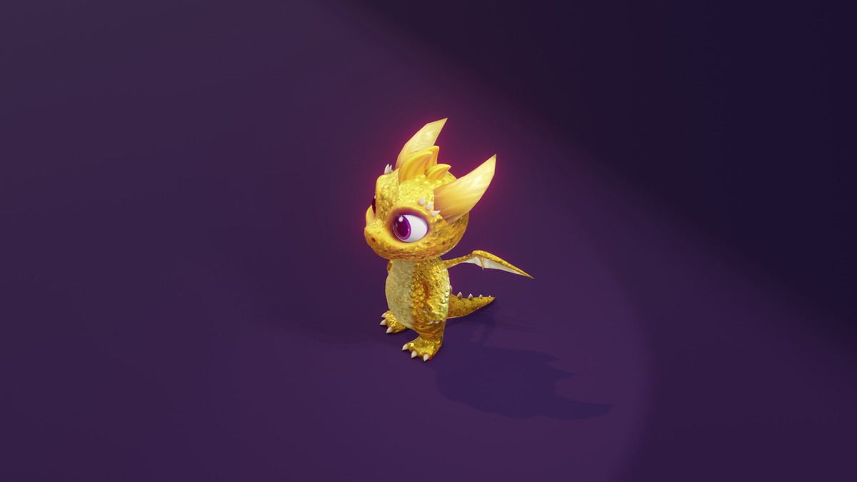 Cartoon Gold Dragon 3D Model (Low-Poly, Game-Ready, Animated, Built-In)