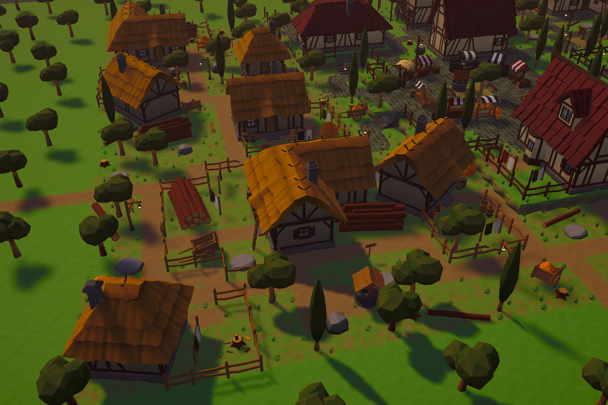 Low Poly Modular Medieval Village Constructor