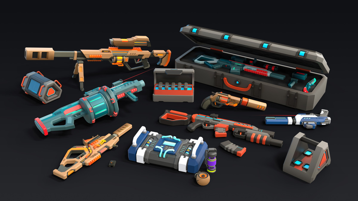 Sci-Fi Weapons Mini - Low Poly Asset Pack
