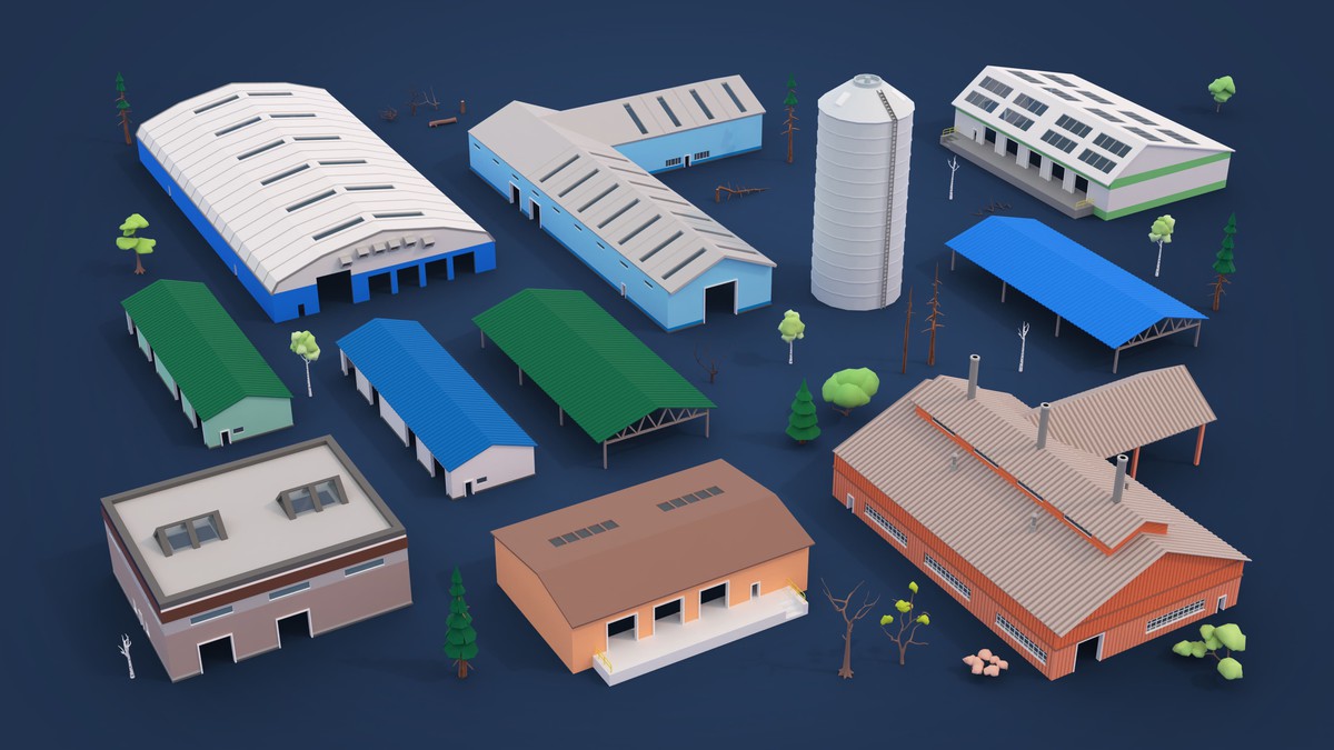 Logging Facility - Low Poly 3D Models Pack