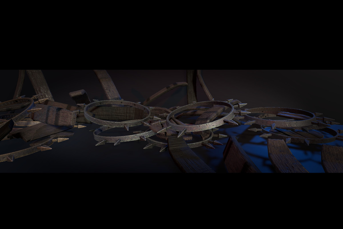 4 Dark Fantasy Destructible Barrels