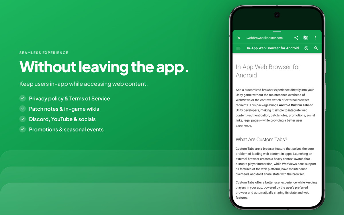 In-App Web Browser for Android