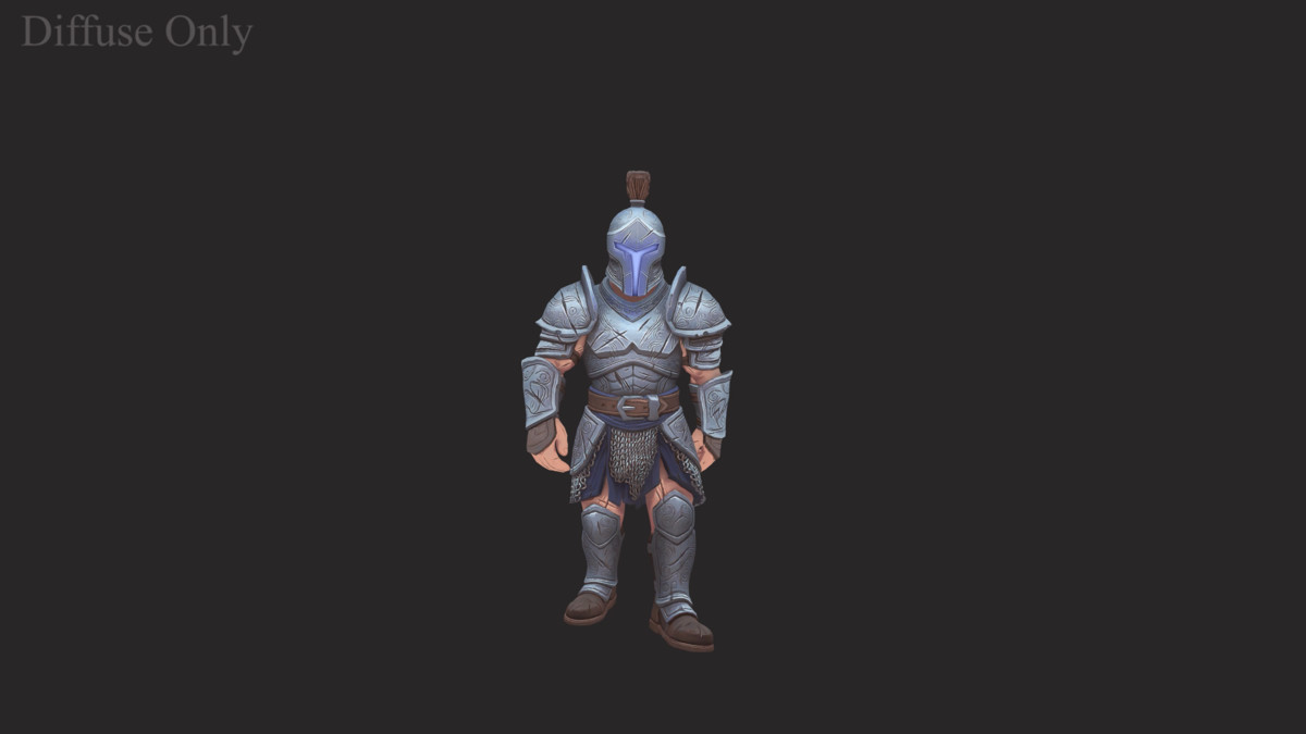 Stylized Silver Warrior - Humanoid Low Poly