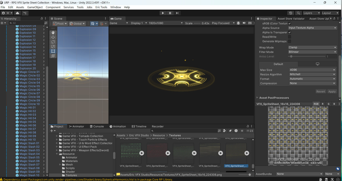 RPG VFX Sprite Sheet Collection(Slash,Hit,EXP,Magic Circle)