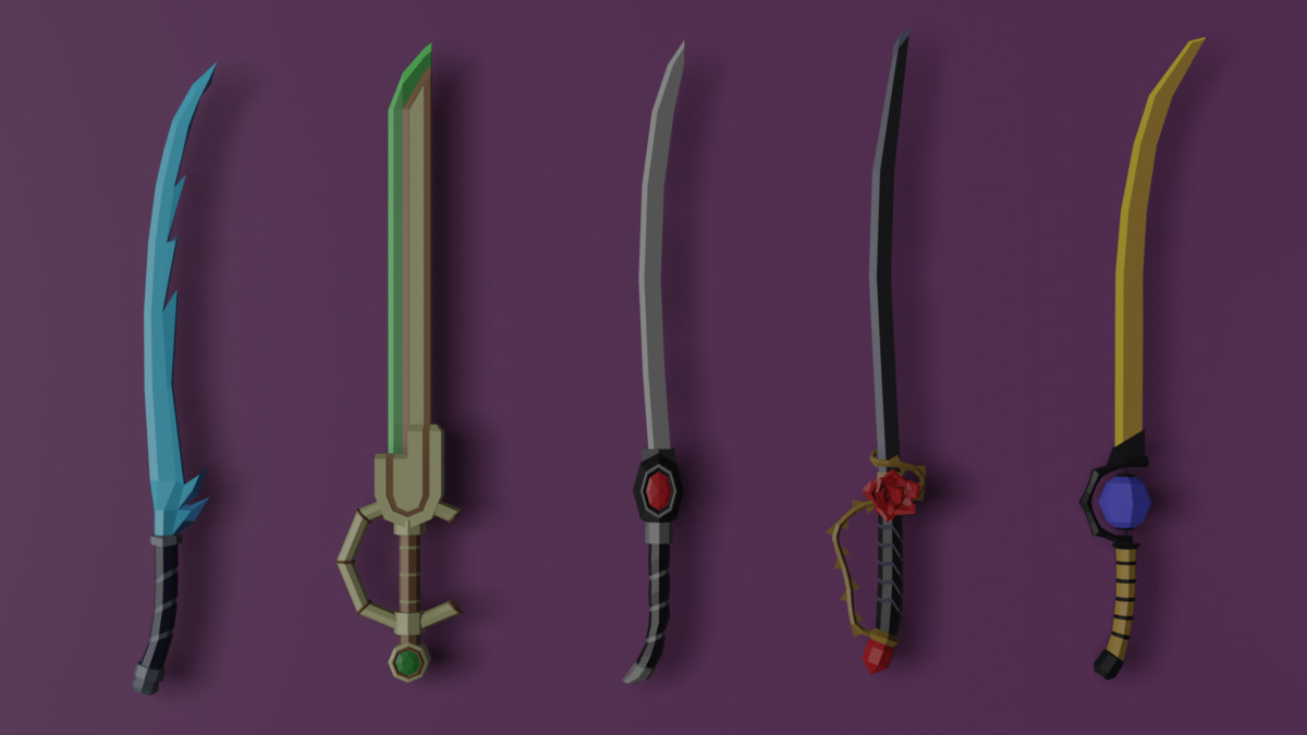 70 Unique Low Poly Fantasy Weapons Pack