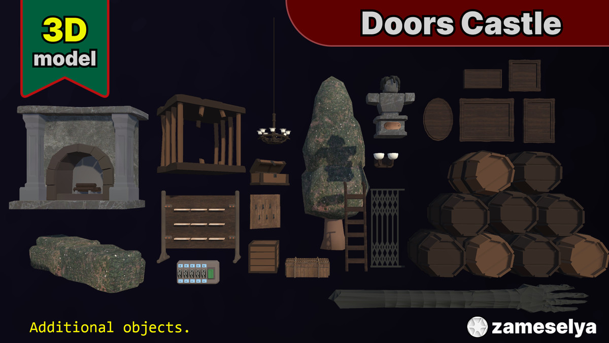 3D Models Doors Castle Pack 1