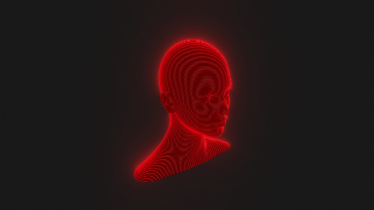 Sci-Fi Red Hologram Male Female Heads 3D Model Pack - Animated, Blend Shapes