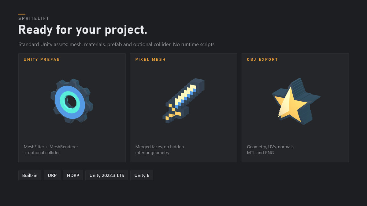 SpriteLift - Sprite to 3D Mesh Builder