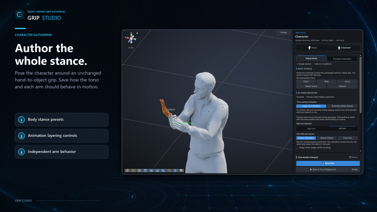 Grip Studio – Hand Pose & Weapon Grip Editor