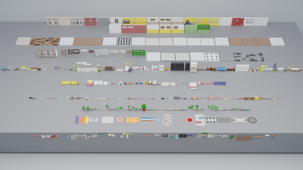 Cartoon Interactive Rooms & Furniture - Cozy Interior Pack