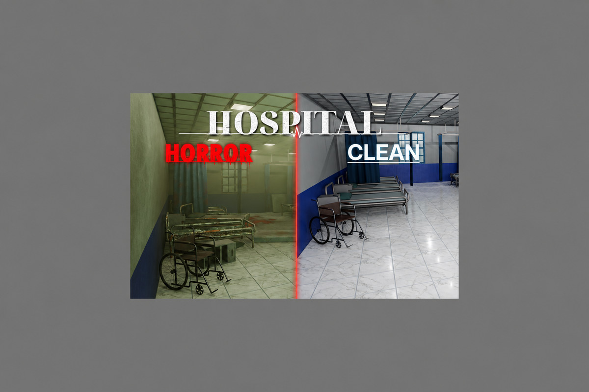 Hospital Clean/Horror Props Pack – Modular Environment | URP/HDRP