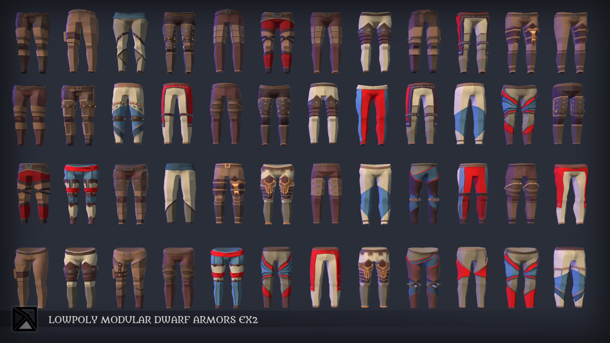 Lowpoly Dwarves Modular Armors Bundle- MEDIEVAL FANTASY SERIES